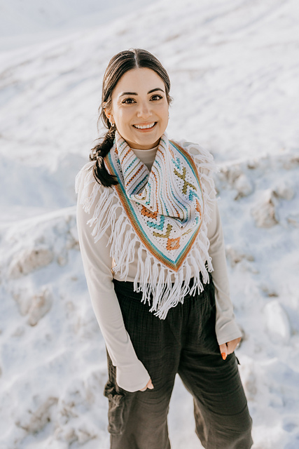 Boho Chic Mosaic Triangular Scarf