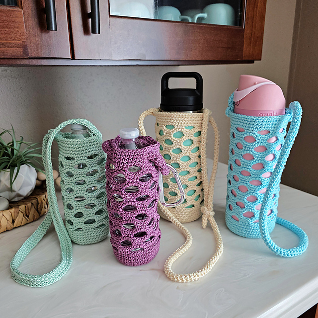Ocean Reef Crochet Water Bottle Holder