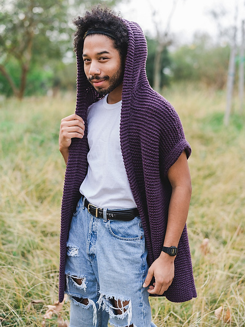 Easy Garter Stitch Hoody Vest