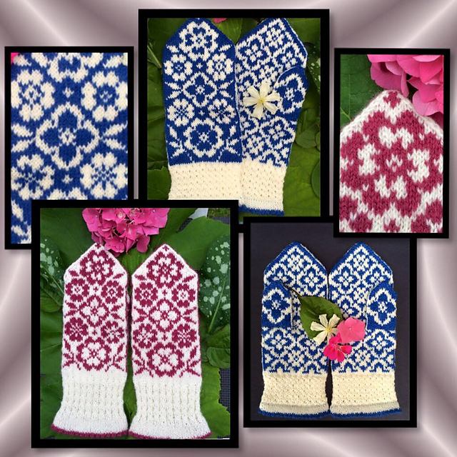 Barbro flower mittens