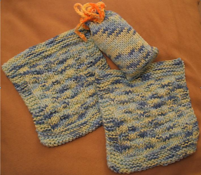 Bonus washcloths and soap bag