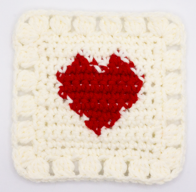 Heart Colourwork Coaster