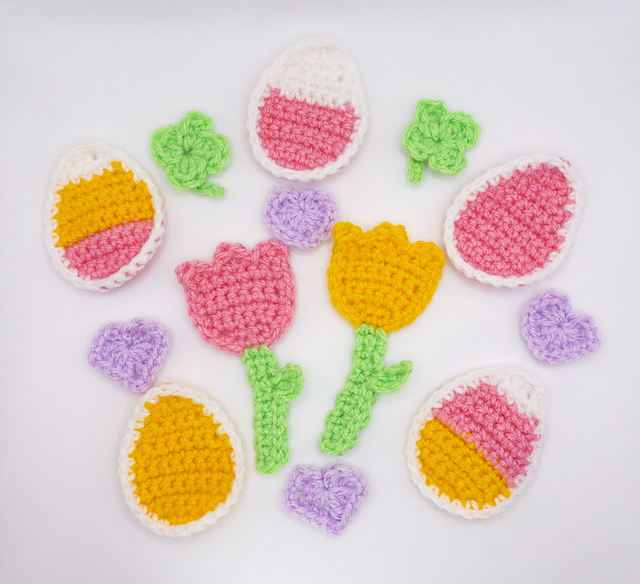 Egg and Tulip Applique - Spring Bunting