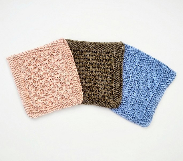 Knit Washcloth Trio