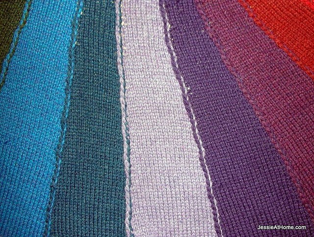 Join~As~You~Go Knitted Vertical Stripes