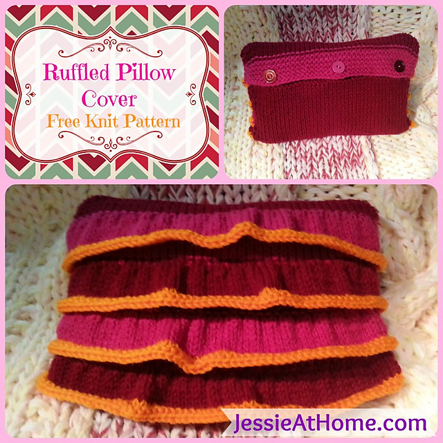 Ruffled Knit Pillow Cover