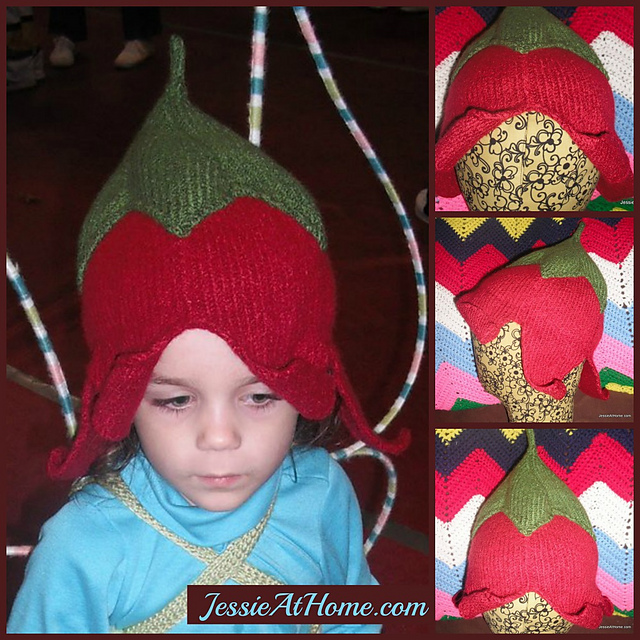 帽子 SIDE STRAP FLOWER KNIT CAP Ravelry: Upside Down Flower Hat pattern by Jessie Rayot