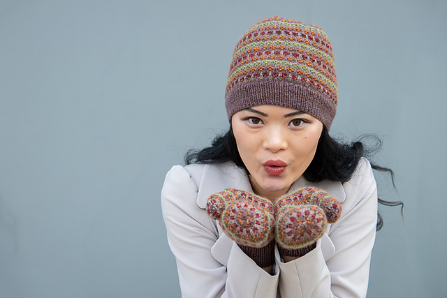 Autumn Blossom Hat and Mittens