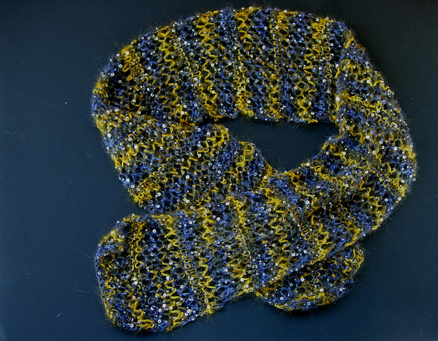 Beaded Mohair Openwork Scarf