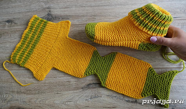 Flat Knit Two-needles Slippers