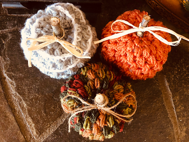Puff Stitch Pumpkins