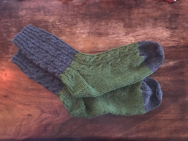 Block Stripe Cable Sock