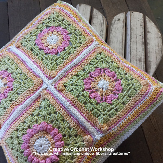 Hip Granny Square Throw Cushion