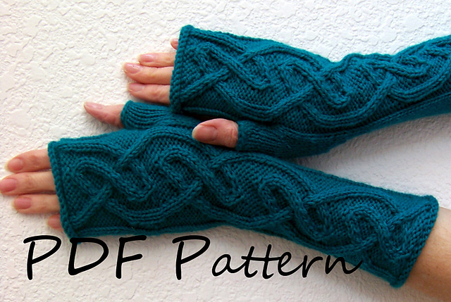 Katie's Cabled Fingerless Gloves.