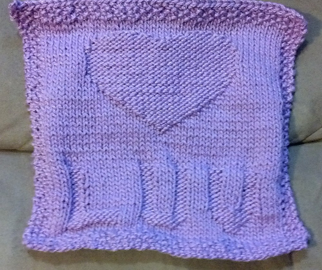 Kitchen Dishcloth ~ LUV with Heart