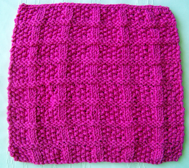 Kitchen Dishcloth ~ Seed Stitch Blocks