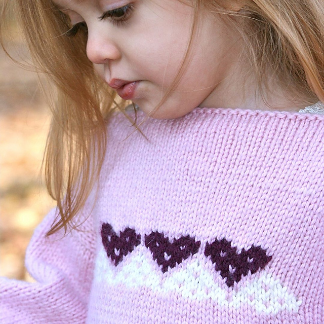 Pink Heart Baby Sweater
