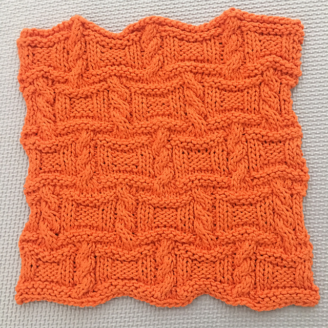 Dishcloth ~ Squares And Cables