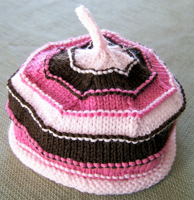 Pink and Brown Baby Hat