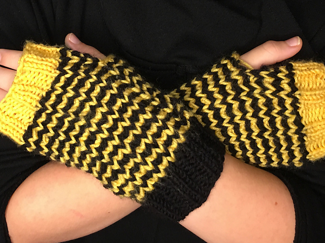 Bumblebee Fingerless Mitts