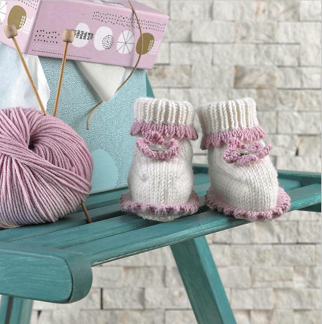 Picot Flower Booties / Schühchen mit Blumen