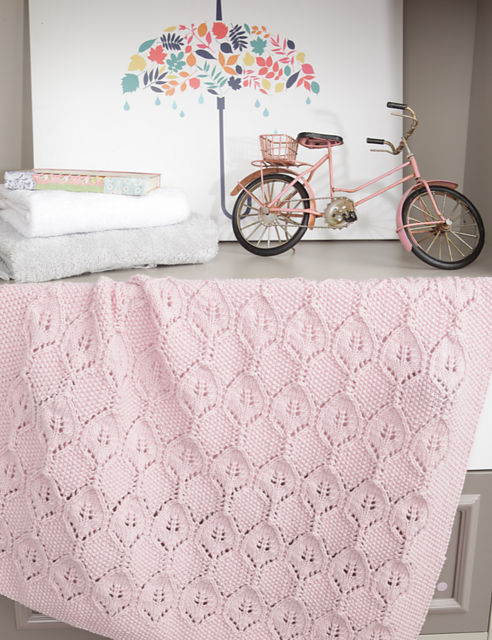 Seed Stitch and Lace Blanket