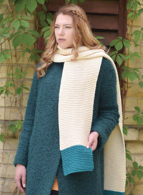 Two Color Garter Stitch Scarf