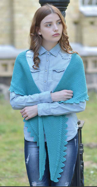 Lace & Cable Edge Shawl