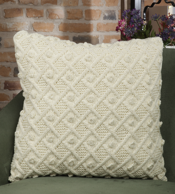 Cable and Bobble Cushion Cover