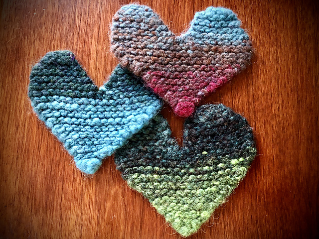 Felted Garter Heart Coaster