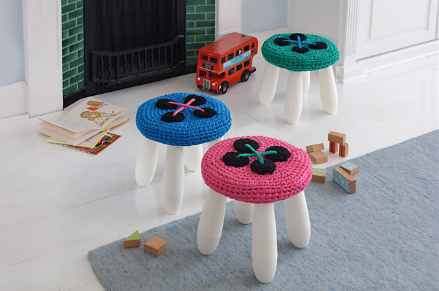 Playroom Button Stool Covers