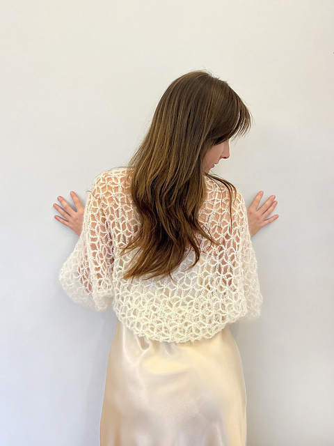l*a様 organdy bolero lace patchwork ライトブル FIKA.（フィーカ） Cutwork lace layered Bolero レディース