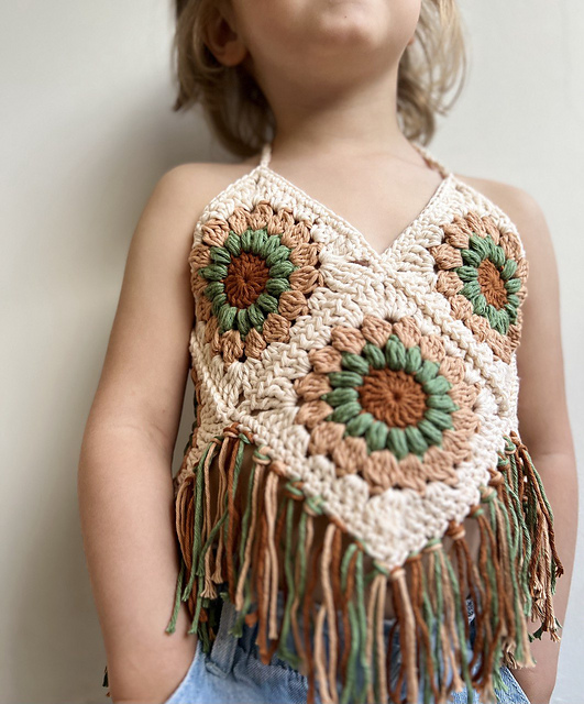 Granny Square Halter Top (Kids)