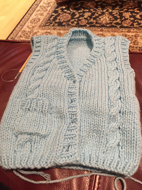 Mystery Baby's Cabled Vest