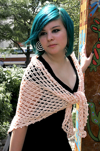 Baby's Breath Mesh Shawl