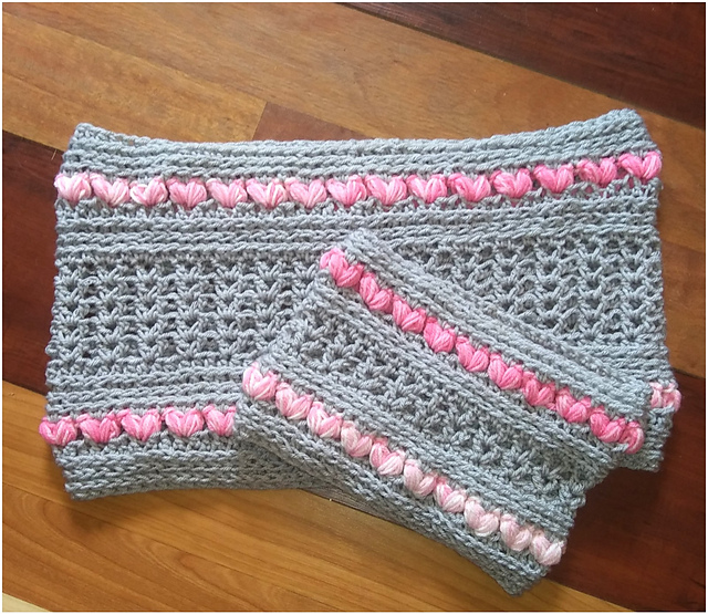 V-day Heart Cowl - Mommy & Me Set