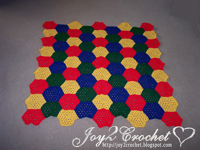 Bright Hexagon Afghan