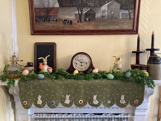 Button Bunnies and Flowers