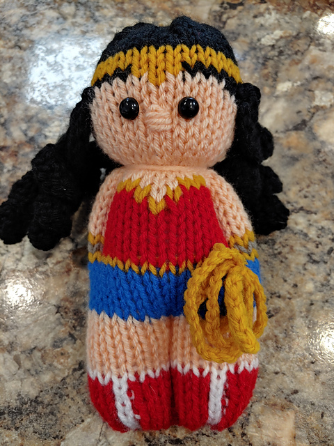 Loom Knitted Wonder Woman Doll