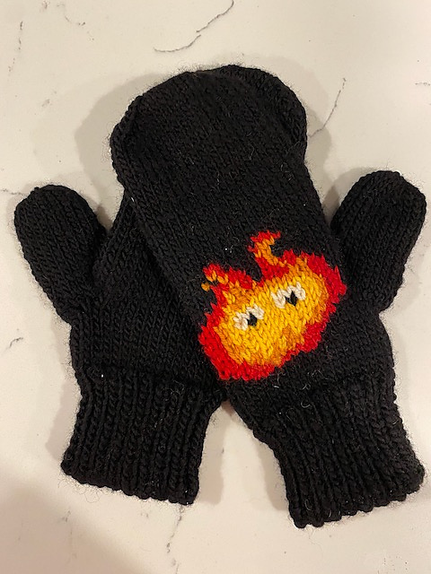 Calcifer Mittens