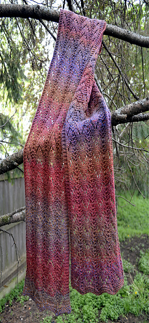 Northern Pines Lace Scarf, Cap, and Mitts