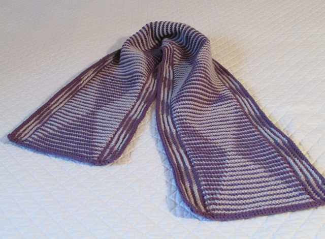 Shadow-Knit Op Art Scarf