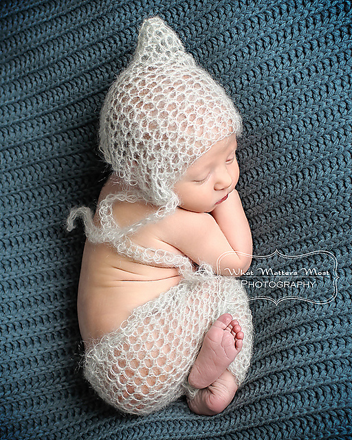 Newborn Mohair Pants & Beanie / Pixie Set
