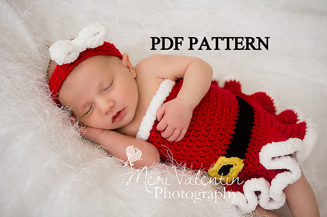 Little Miss Claus Romper Dress & Headband Set