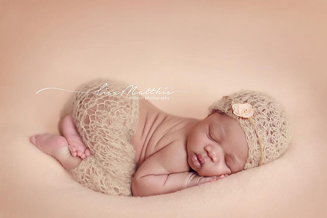 Lovely Lace Mohair Pants & Beanie Pixie Set