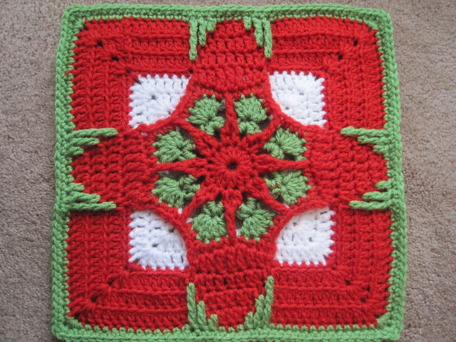 Holiday Ornament Afghan Square