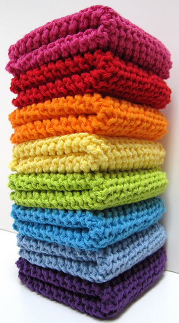 Diagonally Knit Dishcloth
