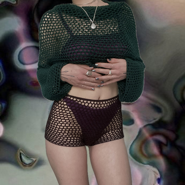 Hollyhock High Waisted Mesh Mini Shorts