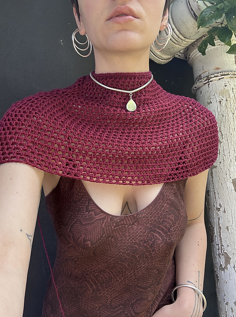 Aurelia Mesh Turtleneck Capelet
