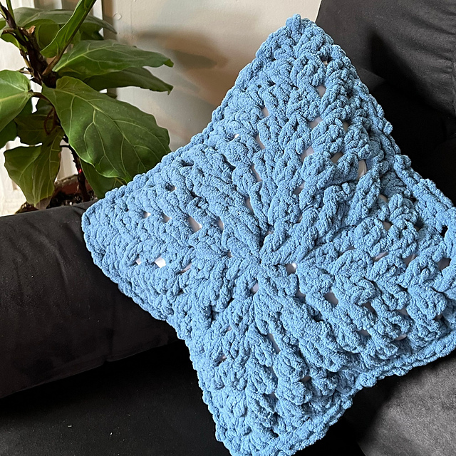 Cabled Granny Pillow